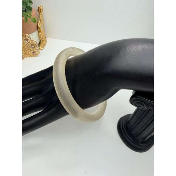 Furla Clear Lucite Bangle Bracelet Made In Italy Vintage Frosted Style Sz8” - Picture 5 of 10